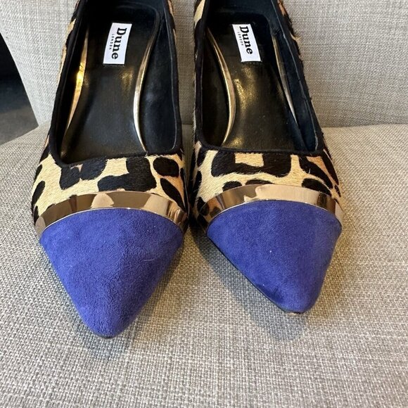 Dune London Bellini Heels Womens 39 Cheetah Leopard Print Sexy Blue Colorblock‎ - Picture 3 of 9